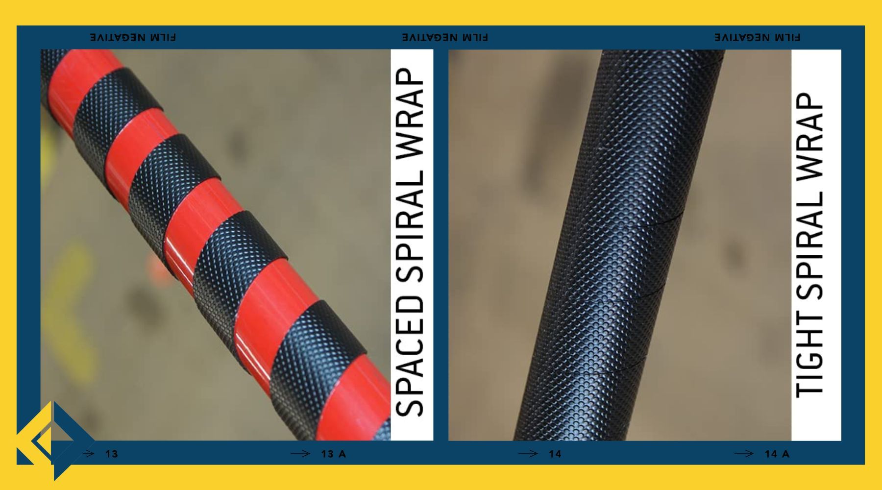 Two different wrap styles for Kayak Grip Tape