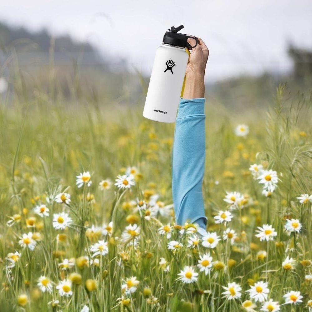 White Hydro Flask 40oz with Straw | Click Image to Check Today's Price on Amazon