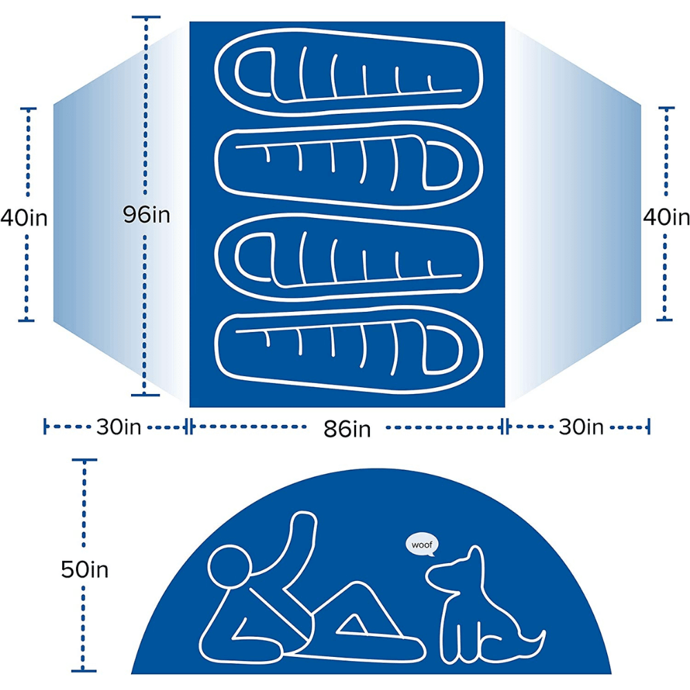 Size Chart for the Big Agnes Copper Spur Ultralight Tent shows how you can fit with your dog