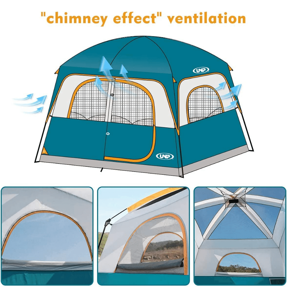 UNP tent has chimney effect ventilation making it a great tent for travelling with a dog