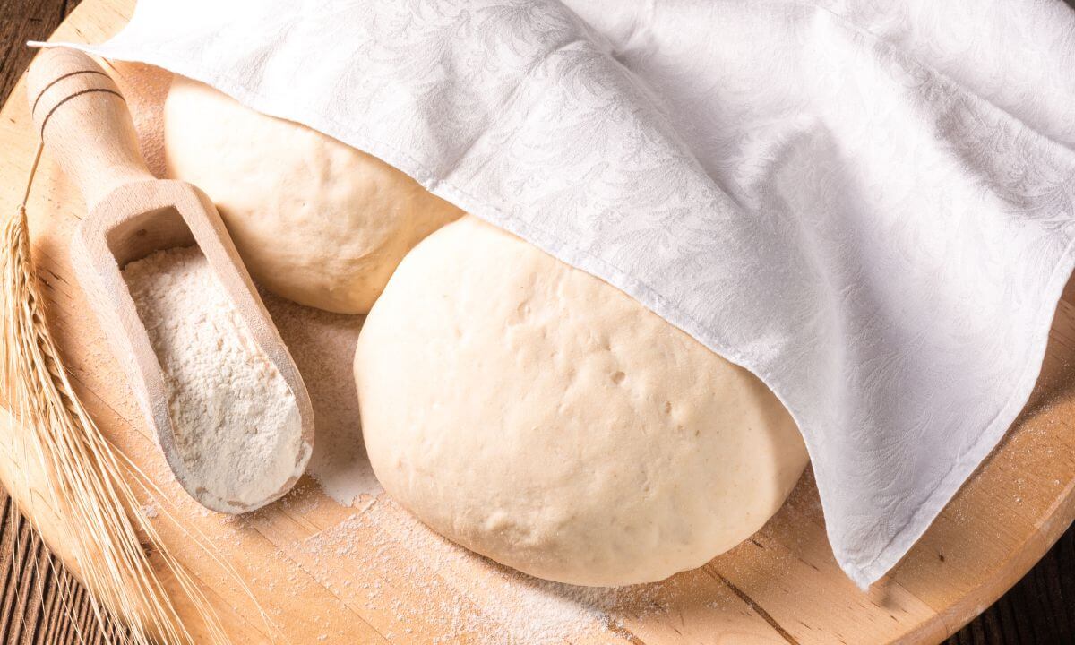 Pizza Dough ready for wood fired pizza oven