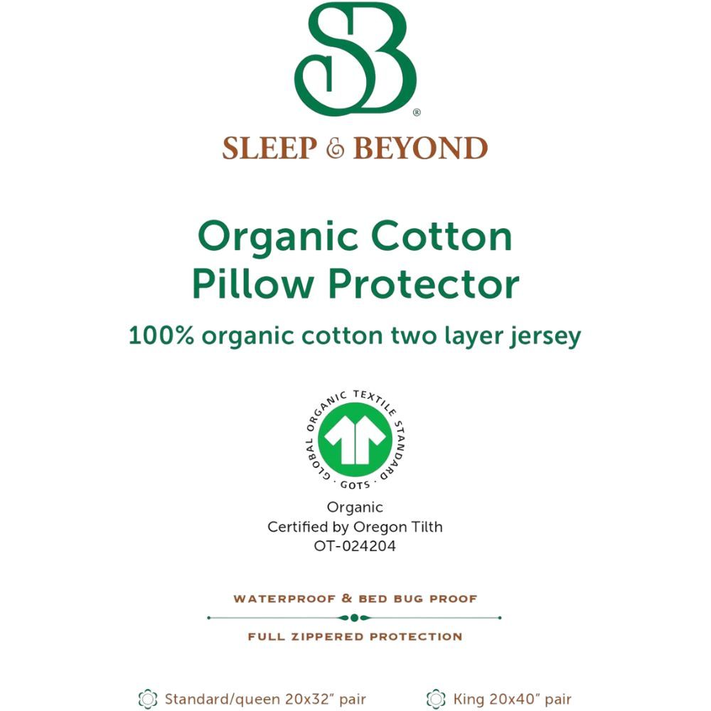 Organic Cotton Pillow Protectors by Sleep and Beyond | Also Available on Amazon!