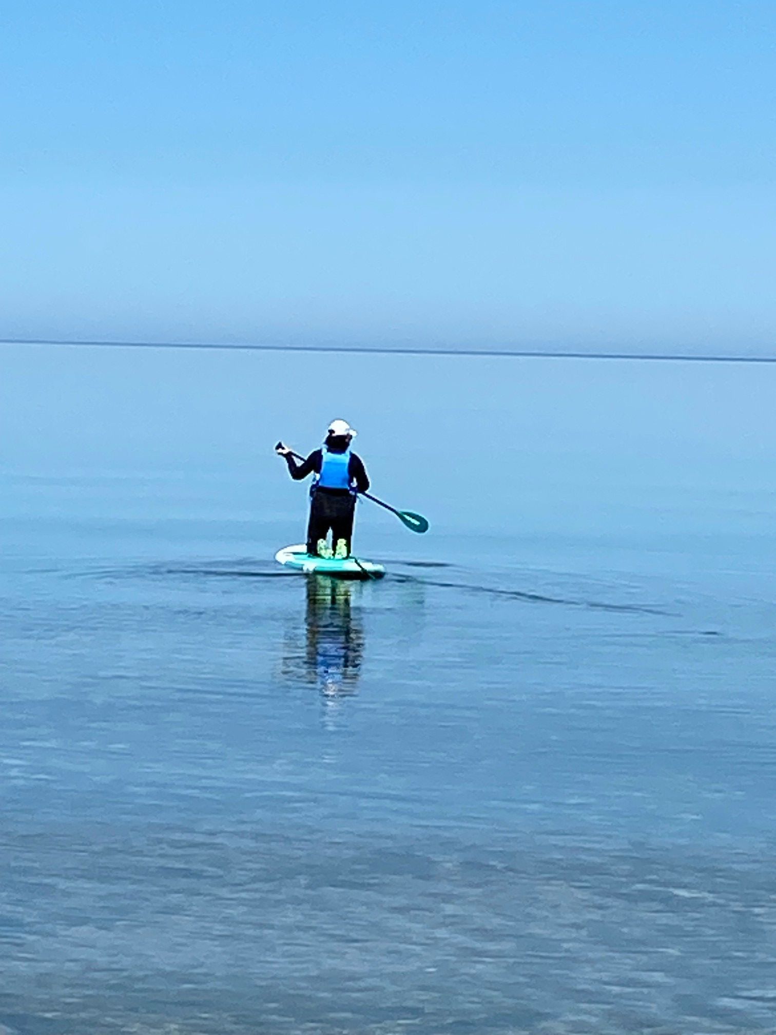Paddling on calm water in Lake Huron