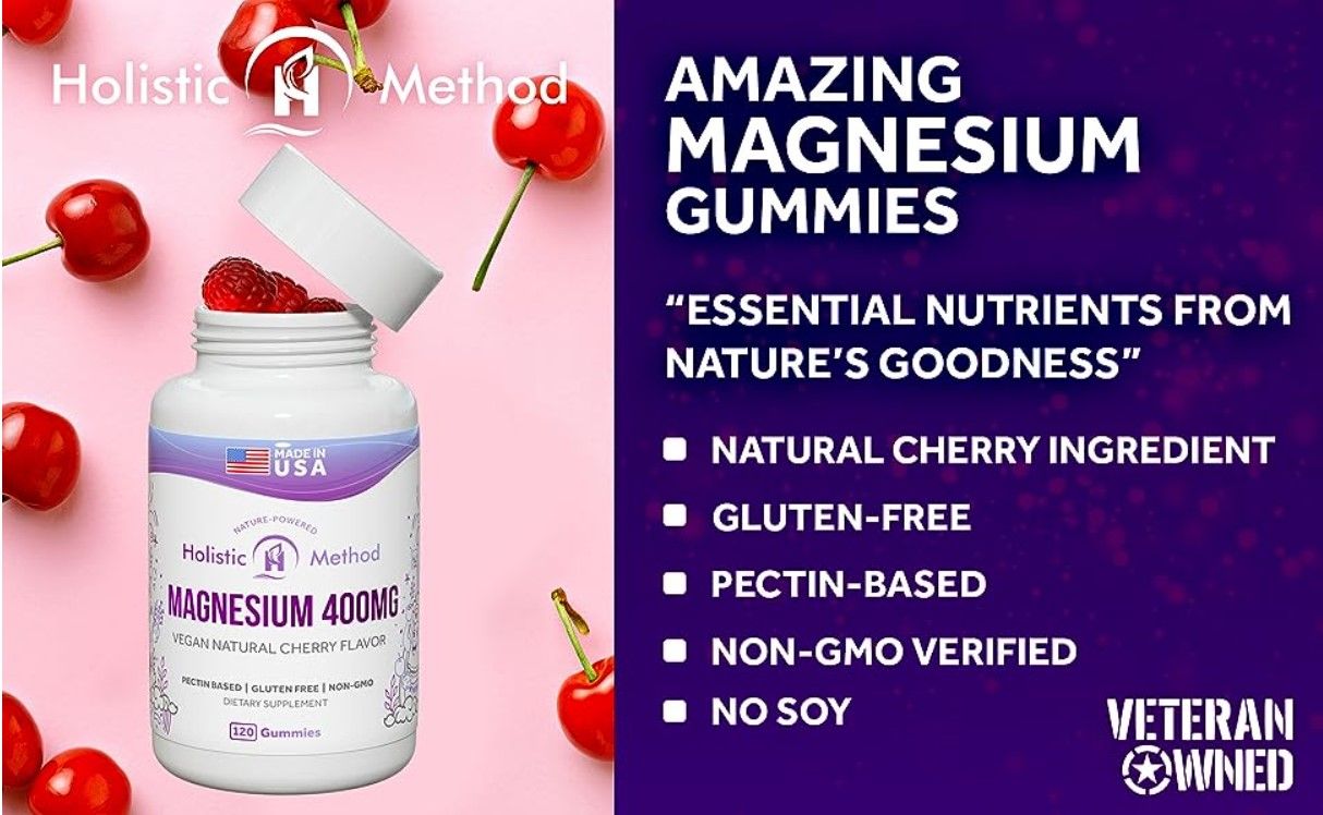 Magnesium Gummies by Holistic Method, Made in the USA, Veteran Owned