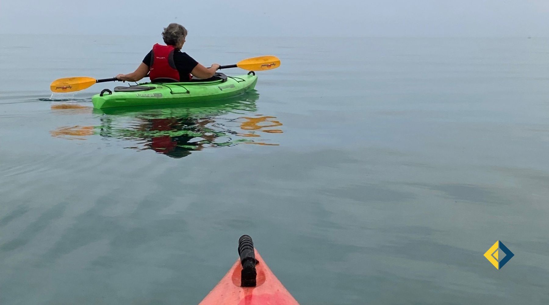 Kayaking Lake Huron on a calm day