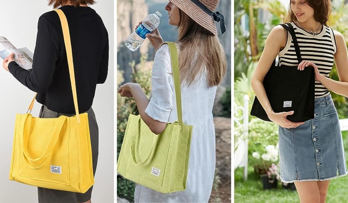 Tote Bag - yellow, green and black tote bag