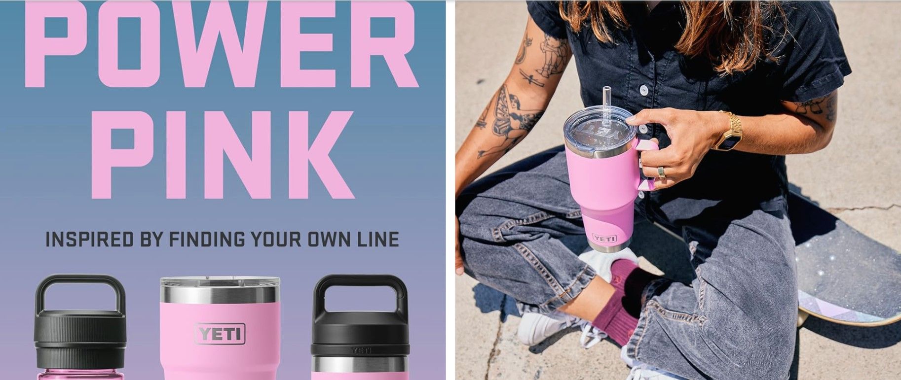 YETI Ambassador Nora Vasconcellos, Skateboarder, inspired POWER PINK