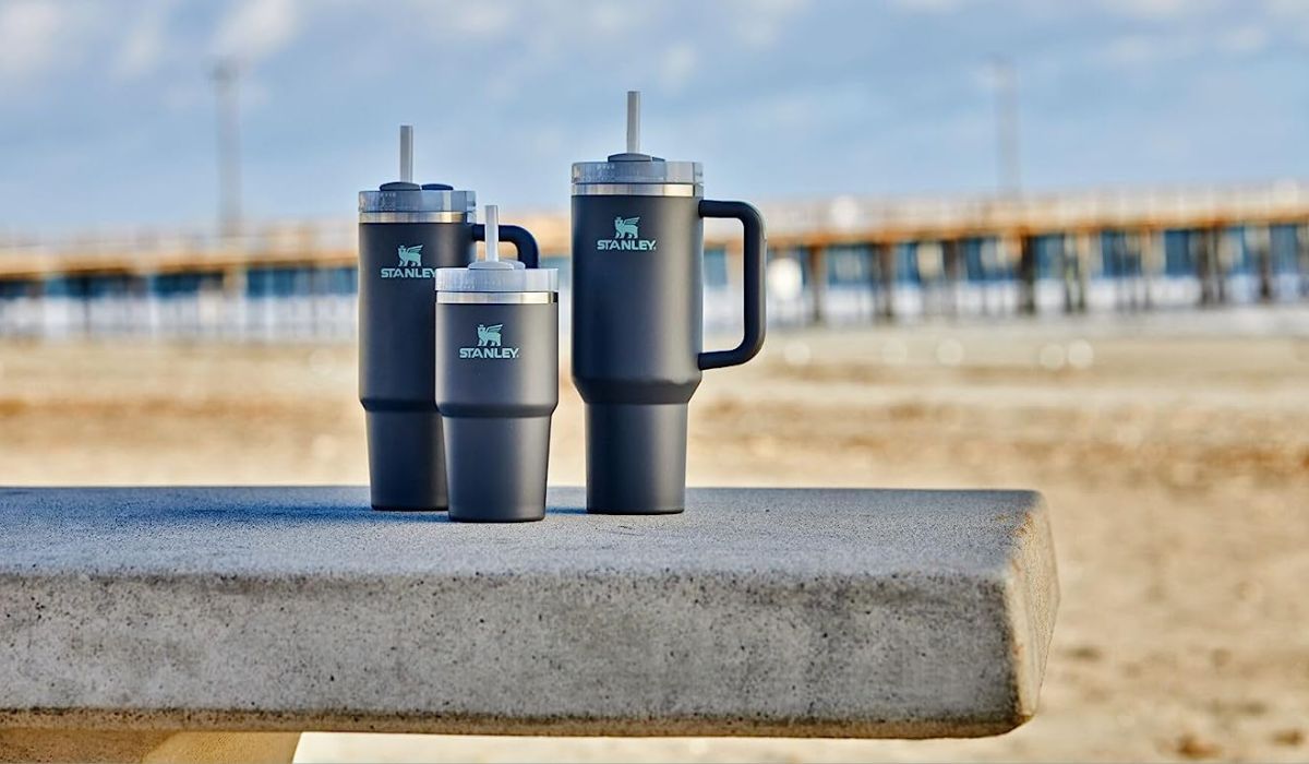 A variety of Stanley Travel Mugs, perfect for staying hydrated on the go