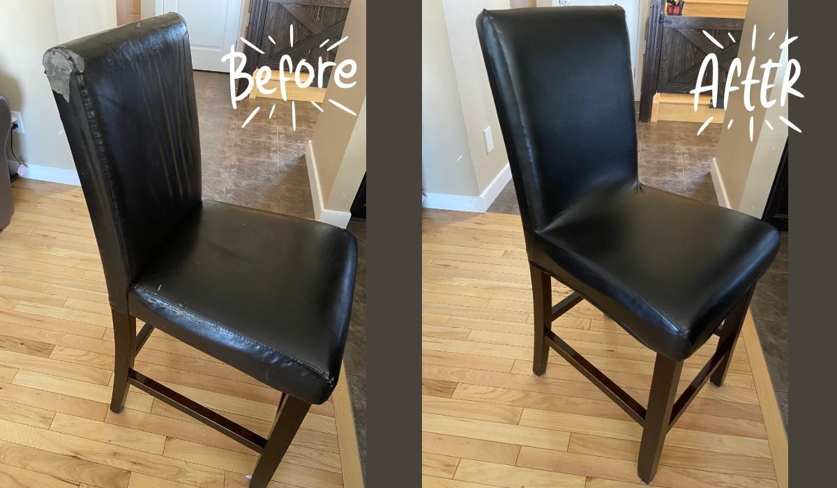 Before and After Photos of Kitchen Counter Height Chairs - PU Leather