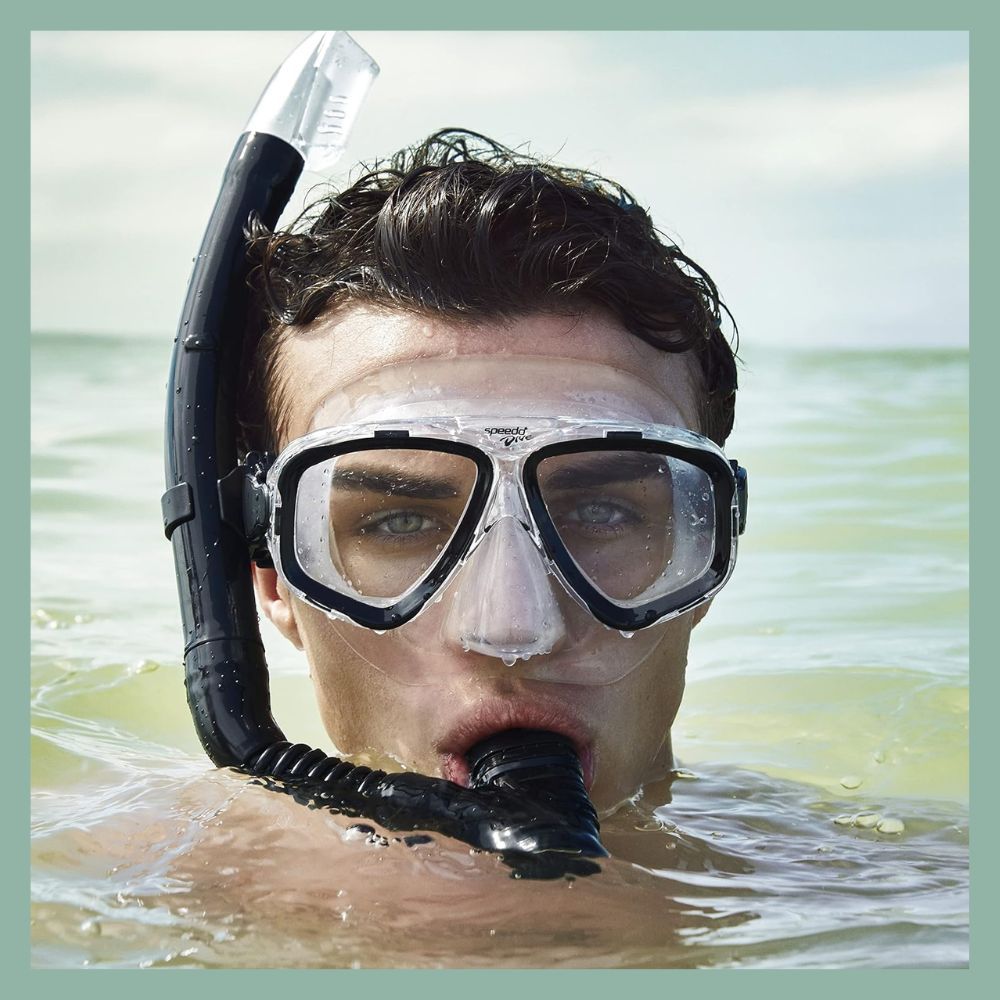 SPEEDO Adult Adventure Swim Mask and Snorkel Set in Black