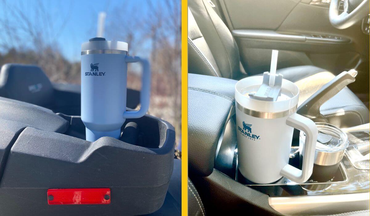 The Stanley Quencher Tumbler is compatible to fit most cars, trucks, SUVs and even ATVs.