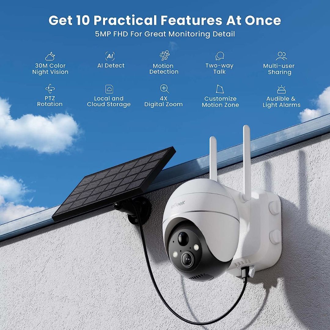 Newly upgraded 5 megapixel technology for the iGeek Model ZS GX4S Solar Security Camera