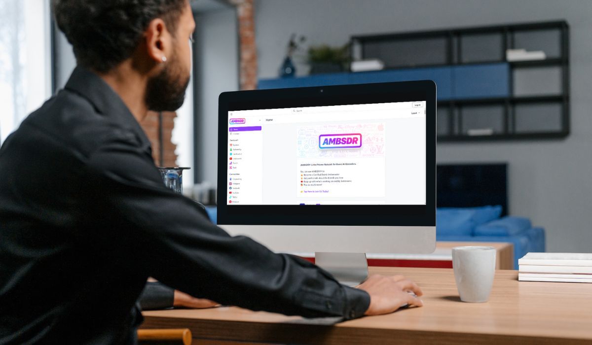 Man working on computer in his home office no phone