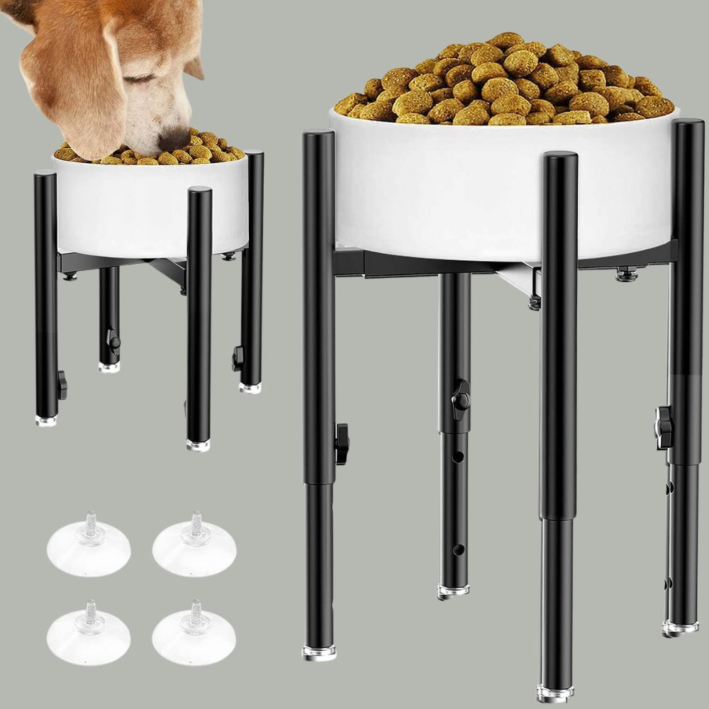 Adjustable dog bowl stand that fits both Yeti Dog Bowl Sizes