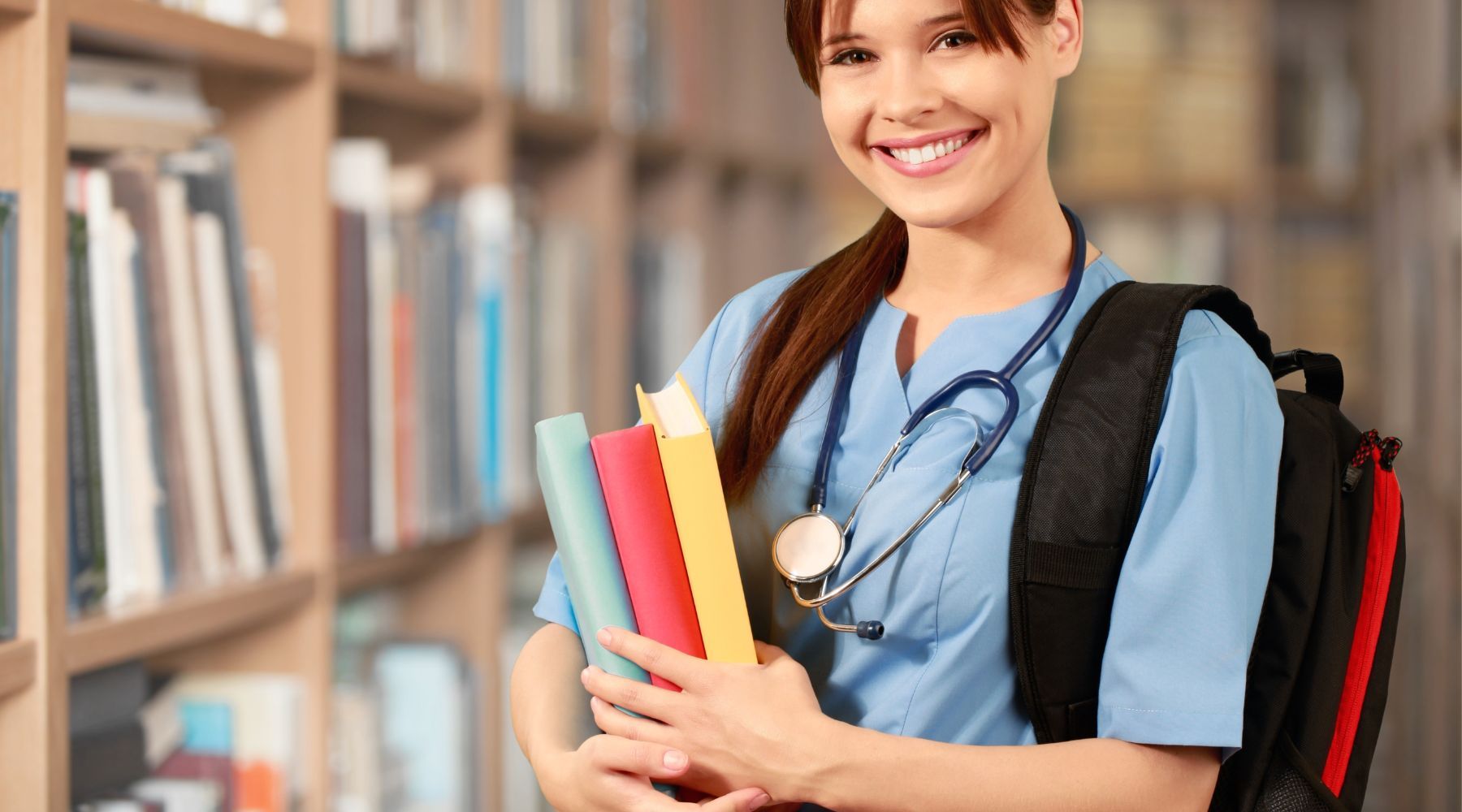 Nursing Student with backpack
