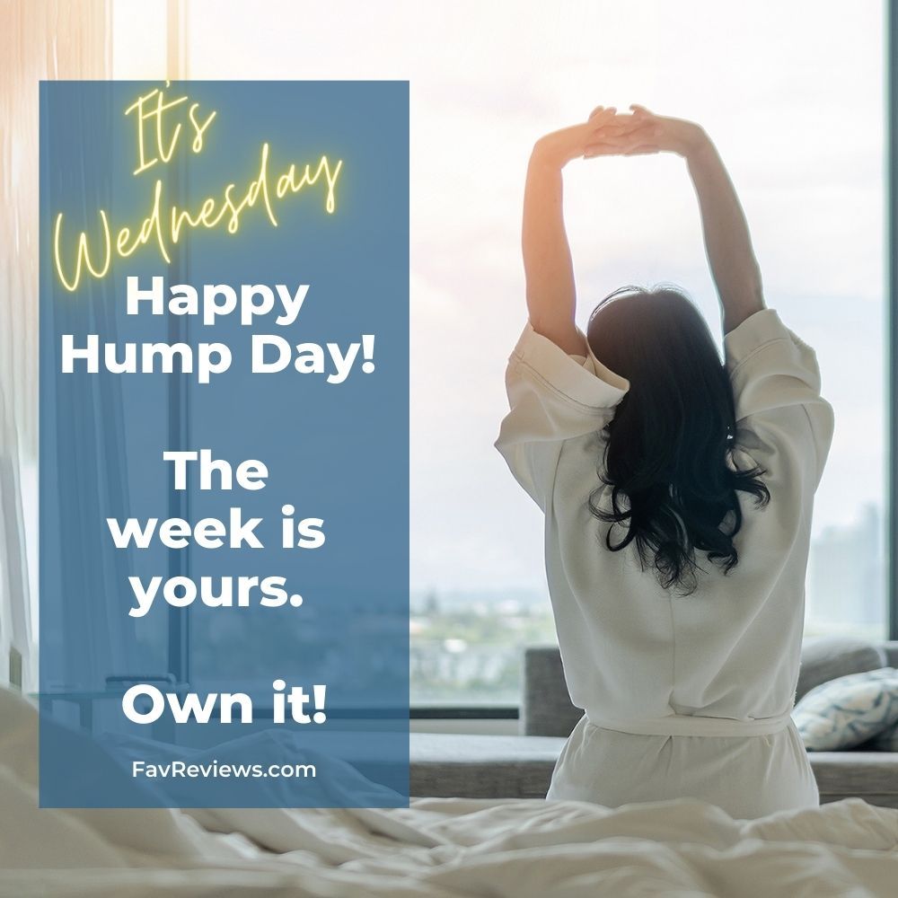 Wednesday Inspirational Quote: It's Wednesday, Happy Hump Day! The week is yours. Own it! by FavReviews.com
