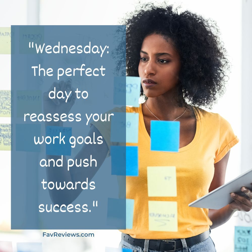 Quote: Wednesday: the perfect day to reassess your work goals and push towards success.