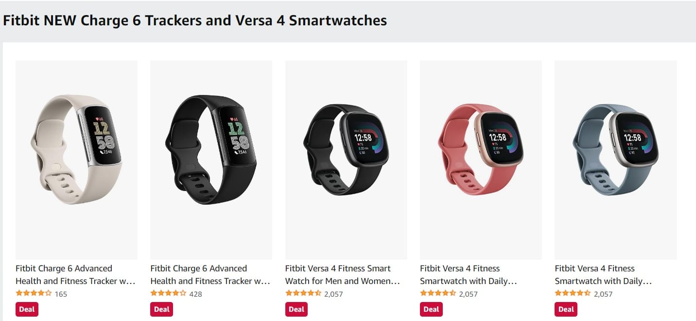Fitbit Charge 6 Watches and Fitbit Versa 4 Fitness Smart Watch on AMAZON CANADA DEALS