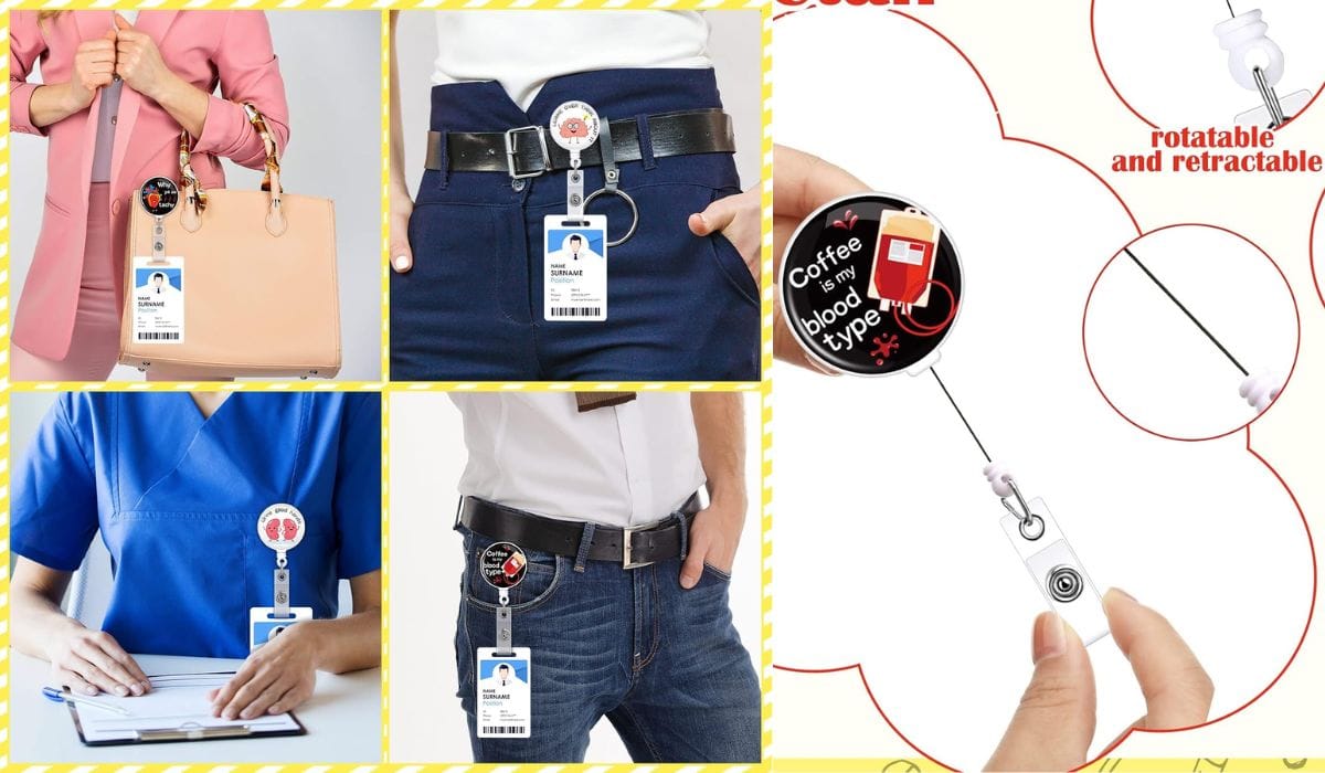 ID Badge Reels for Nurses with fun graphics