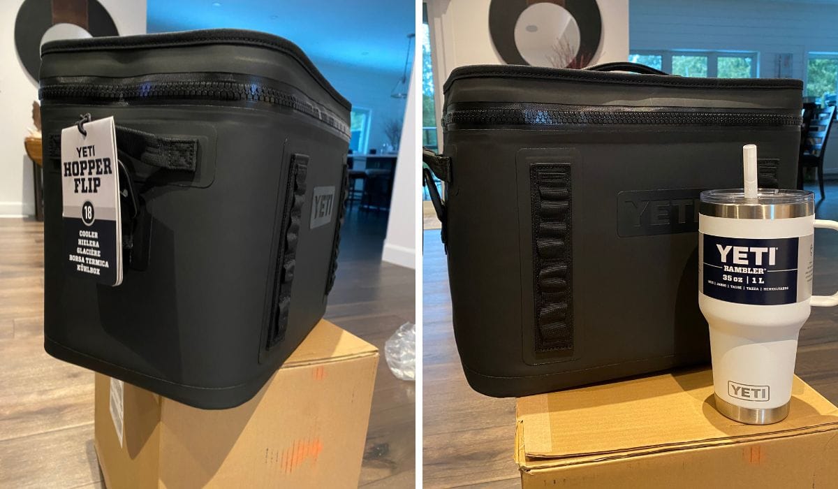 YETI Hopper Flip 18 Cooler in black on black