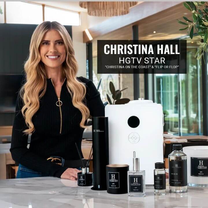 Christina Hall, HGTV star, with Hotel Collection diffusers, oils and candles
