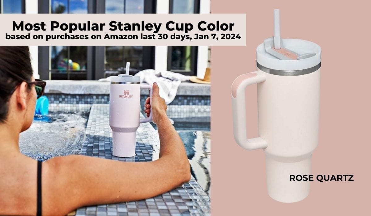 The most popular color of Stanley Quencher as of January 2024 is Rose Quartz