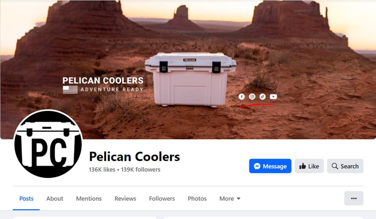 Pelican Coolers are a YETI Competitor with 139K followers on FB