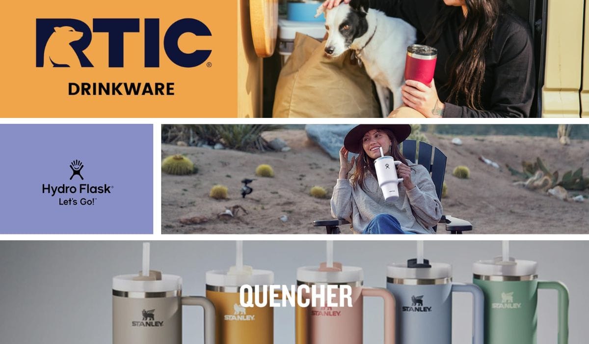 Yeti Drinkware competitors, RTIC, Hydro Flask, and Stanley 1913