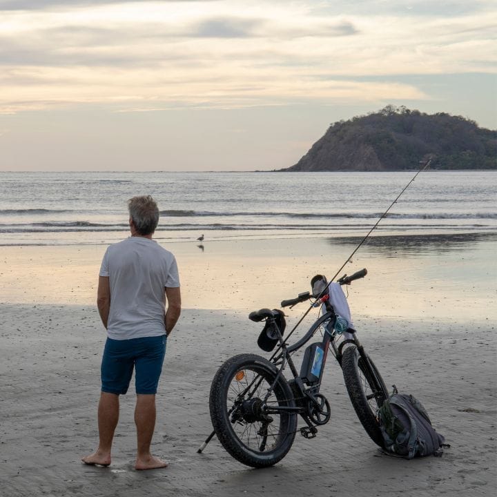 A fat tire ebike by the lake