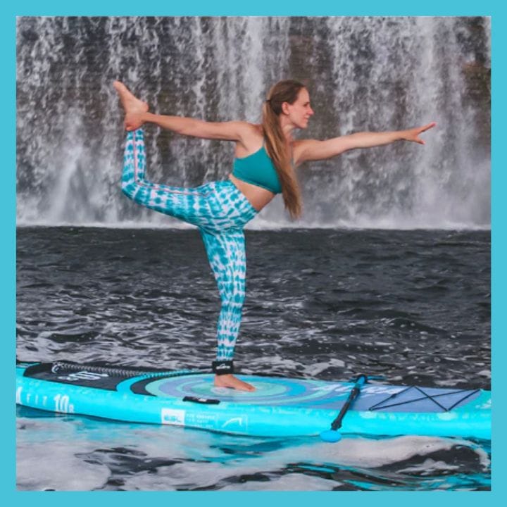 Bluefin AURA FIT is a super stable and wide board designed for Yoga and Fitness on the Water