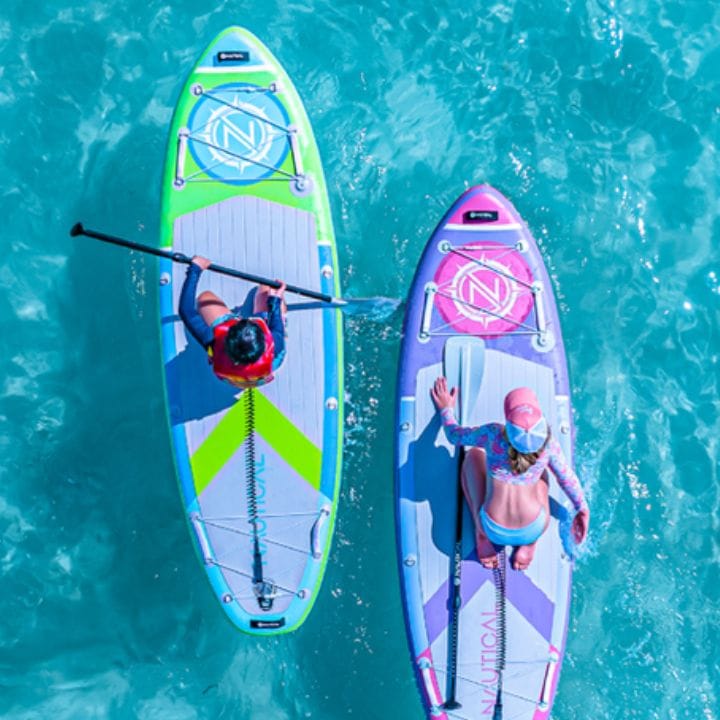 Colorful paddle boards by iRocker available on Amazon