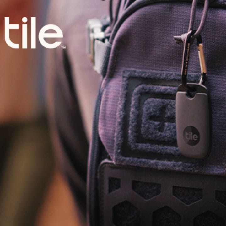 Tile GPS tracker attached to a backpack for an added level of security