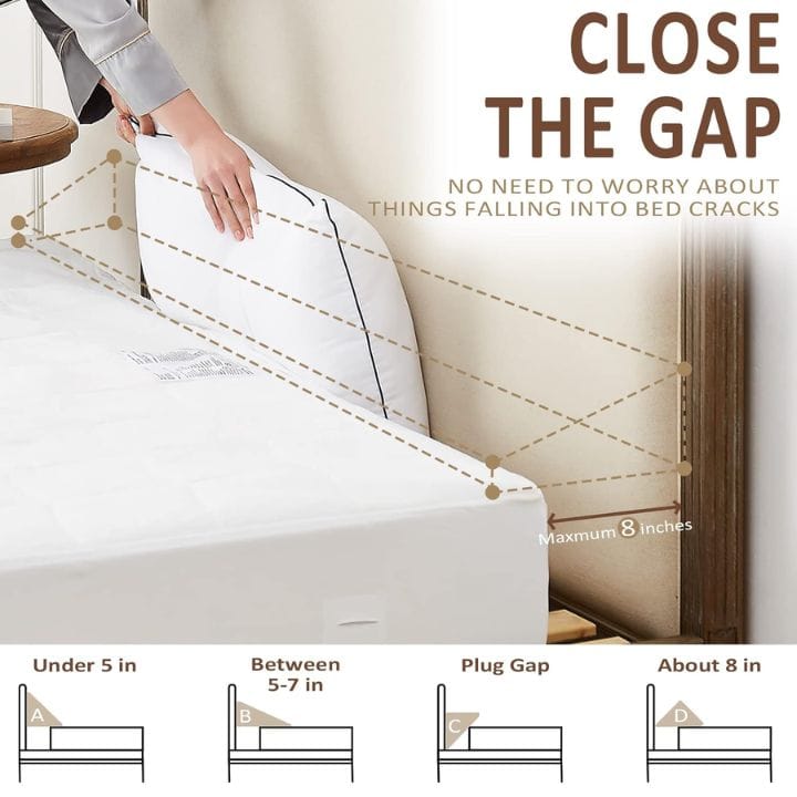 Close the gap between your mattress and bed, many size options to choose from.