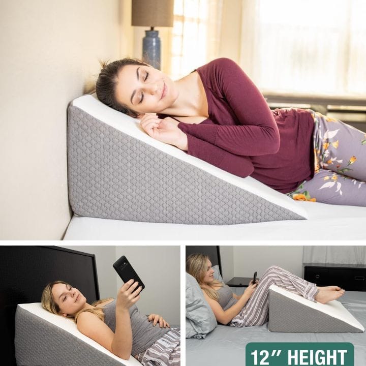 Kolbs wedge pillow is available in two heights and several widths. 