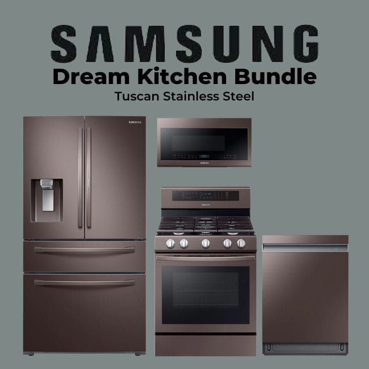 Samsung Dream Kitchen Bundle in Tuscan Stainless Steel color
