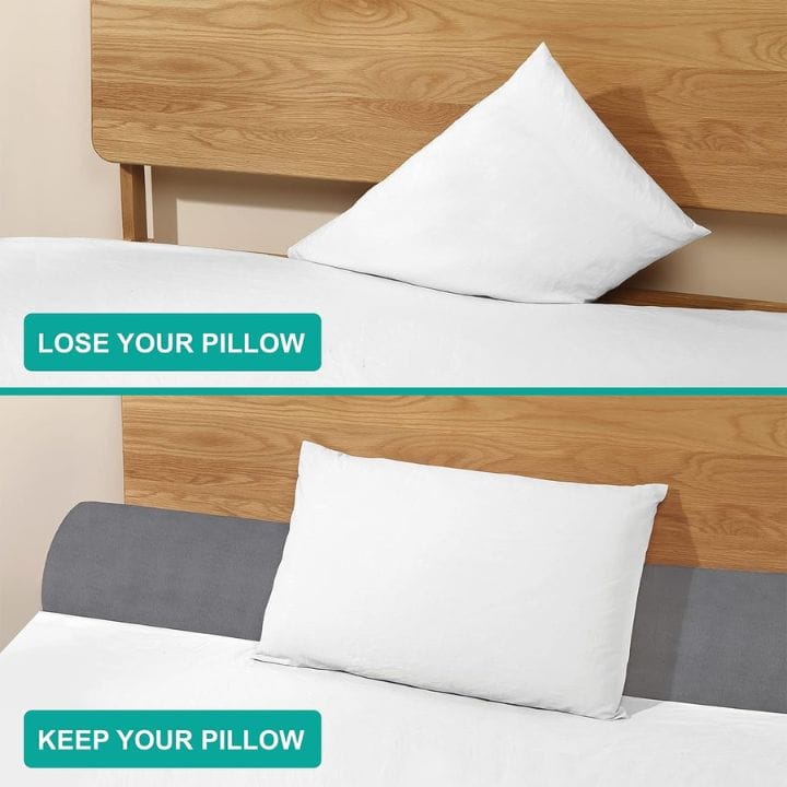Tired of losing your pillow and other items between your headboard and mattress?