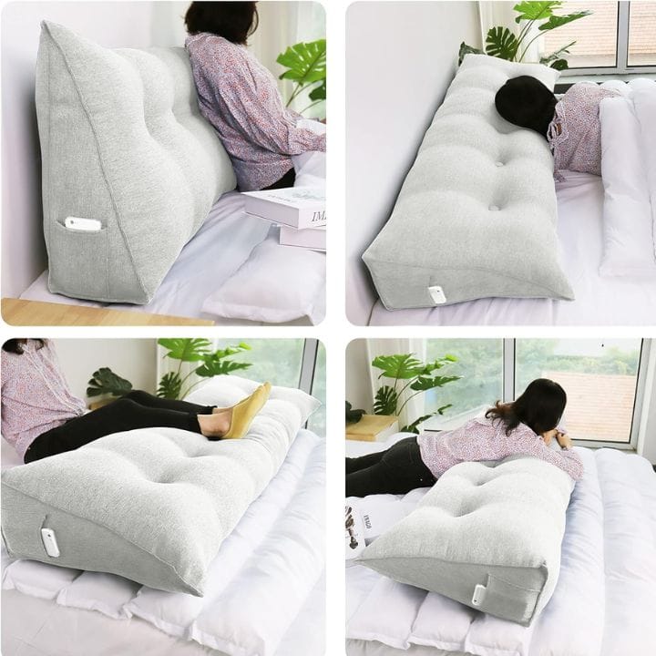 WOWMAX headboard pillow can be used in several positions to different uses.