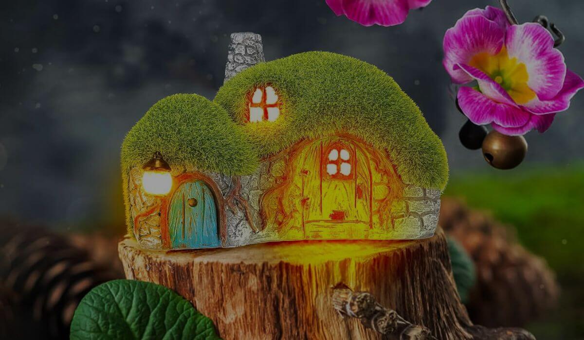 Cute Fairy house solar powered garden light
