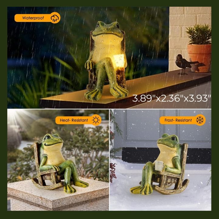 Little solar frog light for your garden or window ledge